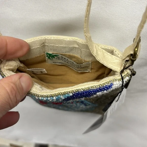 Bamboo Trading Company Beaded Crossbody Club Bag - Multicolor - Picture 3 of 8